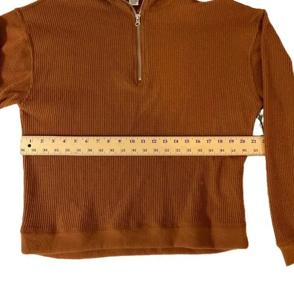 NWT Better Together Rust Waffle Quarter Zip Pullover Long Sleeve‎ Womens Medium - Picture 4 of 6